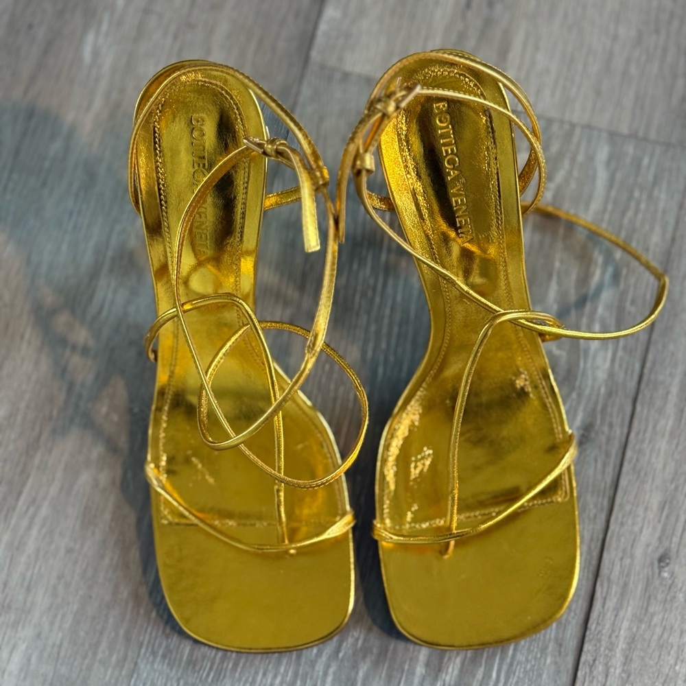 Bottega Veneta Yellow Strappy Heels